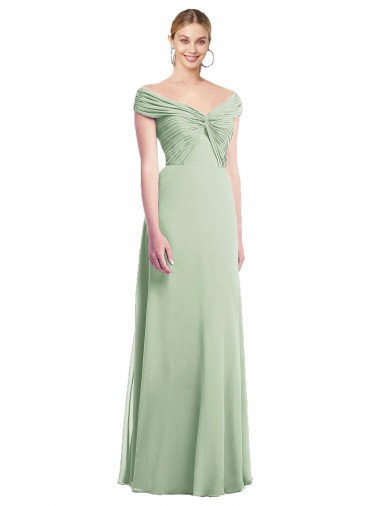 Soft Chiffon Trumpet Long Sleeveless Bridesmaid Dress Barrie