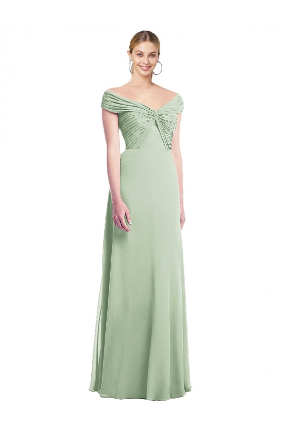 Soft Chiffon Trumpet Long Sleeveless Bridesmaid Dress Barrie