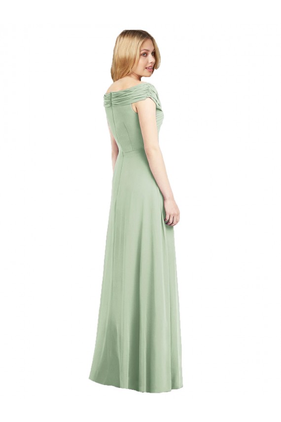 Soft Chiffon Trumpet Long Sleeveless Bridesmaid Dress Barrie