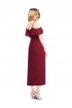 Soft Chiffon Trumpet Cocktail Length Cold Shoulder High Low Bridesmaid Dress Barrie