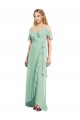 Soft Chiffon Trumpet Long Cold Shoulder High Low Bridesmaid Dress Barrie