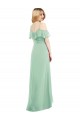 Soft Chiffon Trumpet Long Cold Shoulder High Low Bridesmaid Dress Barrie