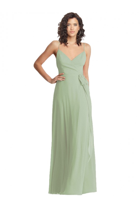 Soft Chiffon Trumpet Long Sleeveless Formal Evening Gown / Bridesmaid Dress Barrie