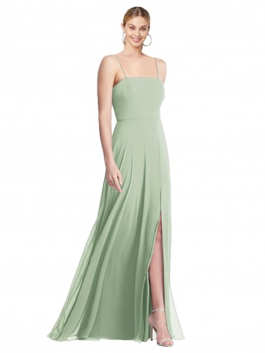 Soft Chiffon Trumpet Long Sleeveless Low Back Formal Evening Gown / Bridesmaid Dress Barrie