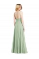 Soft Chiffon Trumpet Long Sleeveless Low Back Formal Evening Gown / Bridesmaid Dress Barrie