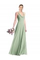 Chiffon A-Line Long Sleeveless Spaghetti Straps V-Back Evening Dresses Barrie