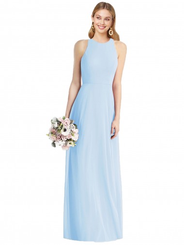 Luxe Chiffon Trumpet Long Sleeveless Semi Formal Evening Dress / Bridesmaid Dress Barrie