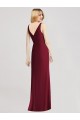Soft Chiffon Mermaid Long Sleeveless Royal Blue Bridesmaid Dress Barrie