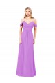 Soft Chiffon A-Line Long Sleeveless Violet Bridesmaid Gowns Barrie