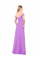 Soft Chiffon A-Line Long Sleeveless Violet Bridesmaid Gowns Barrie