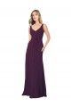 Chiffon Long A-Line Floor Length Sleeveless Bridesmaid Dress Barrie