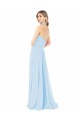 Chiffon A-Line Long Sleeveless Light Sky Blue Bridesmaid Dress / Evening Gowns Barrie