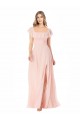 Soft Chiffon Long A-Line Cap Sleeves Formal Dress / Bridesmaid Dress Barrie