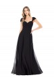 Soft Chiffon A-Line Long Cap Sleeves Black Bridesmaid Dresses Barrie