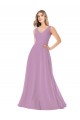 Soft Chiffon A-Line Sleeveless Dark Lavender Bridal Party Dress Barrie