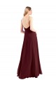 Chiffon A-Line Long Floor Length Sleeveless Low Back Side Slit Bridesmaid Dresses Barrie