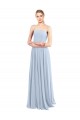 Soft Chiffon A-Line Long Sleeveless Light Sky Blue Low Back Bridesmaid Gowns Barrie