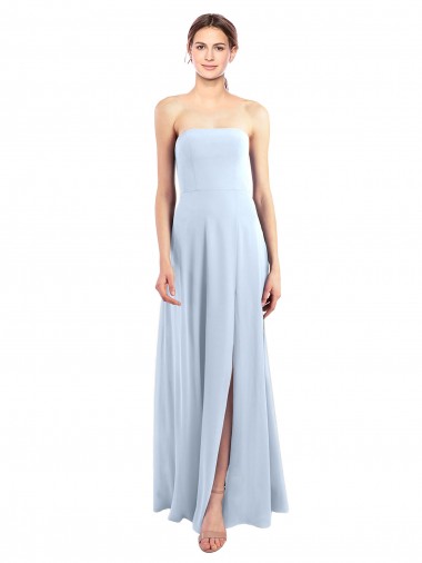 Soft Chiffon A-Line Long Sleeveless Strapless Bridesmaid Dresses Barrie