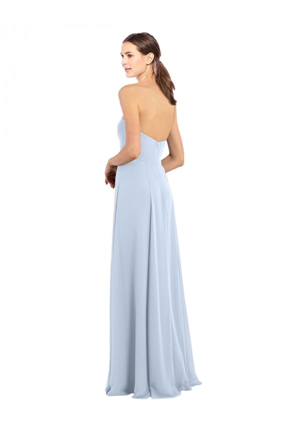 Soft Chiffon A-Line Long Sleeveless Strapless Bridesmaid Dresses Barrie