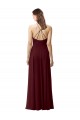 Soft Chiffon A-Line Long Sleeveless Criss Cross Back High Side Slit Bridesmaid Dresses Barrie