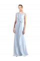 Chiffon A-Line Long Sleeveless Light Sky Blue Keyhole Back Bridesmaid Dress / Evening Gowns Barrie