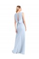 Chiffon A-Line Long Sleeveless Light Sky Blue Keyhole Back Bridesmaid Dress / Evening Gowns Barrie