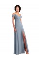 Chiffon A-Line Long Sleeveless High Side Slit Bridesmaid Dresses Barrie