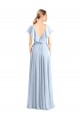 Soft Chiffon A-Line Flutter Sleeves Royal Blue Bridesmaid Dress Barrie