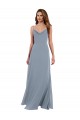 Soft Chiffon Long Sleeveless Cowl Neck V-Back Bridesmaid Dresses Barrie