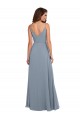 Soft Chiffon Long Sleeveless Cowl Neck V-Back Bridesmaid Dresses Barrie