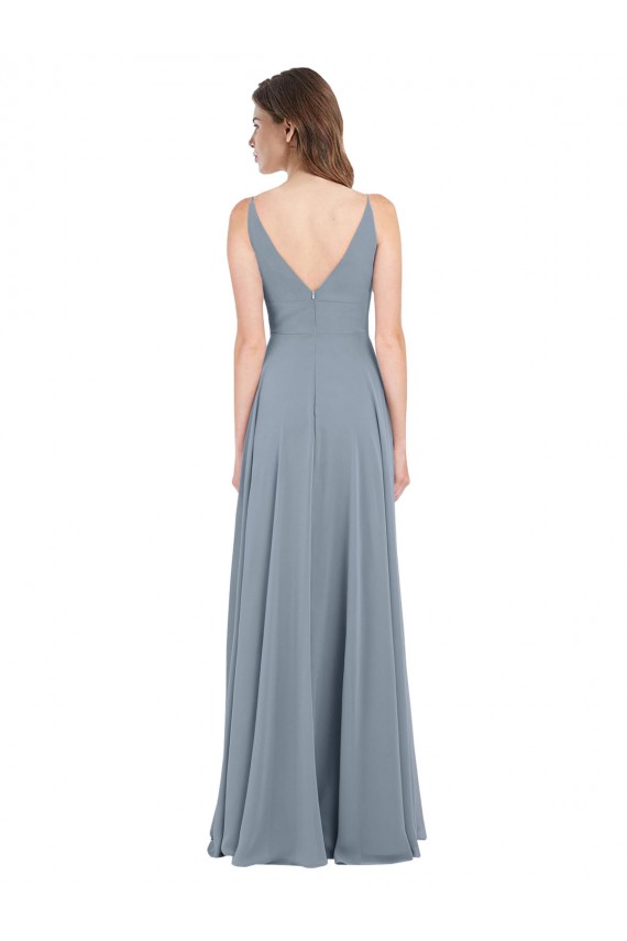 Chiffon A-Line Long Sleeveless V-Back Bridesmaid Dress / Evening Gowns Barrie