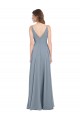 Chiffon A-Line Long Sleeveless V-Back Bridesmaid Dress / Evening Gowns Barrie