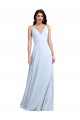 Soft Chiffon A-Line Long Sleeveless Keyhole Back Evening Dress / Bridesmaid Dress Barrie