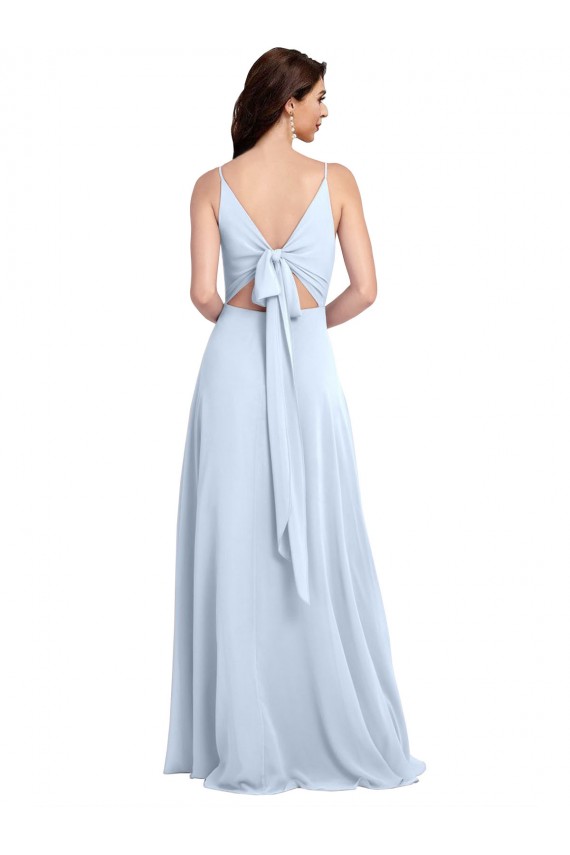 Soft Chiffon A-Line Long Sleeveless Keyhole Back Evening Dress / Bridesmaid Dress Barrie