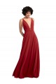 Lxue Chiffon A-Line Long Sleeveless V-Back Bridesmaid Dress Barrie