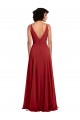 Lxue Chiffon A-Line Long Sleeveless V-Back Bridesmaid Dress Barrie
