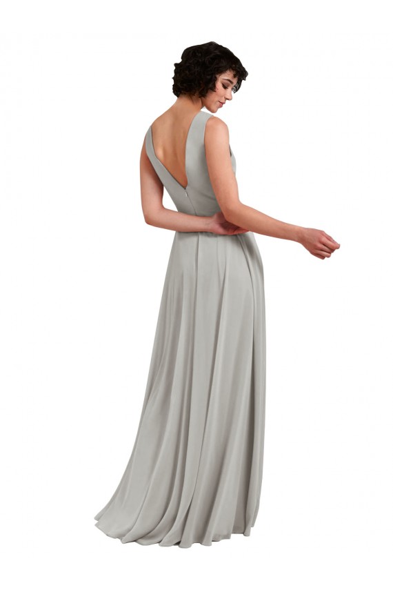 Soft Chiffon A-Line Long Light Sky Blue Bridesmaid Dresses Barrie