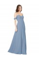 Chiffon A-Line Long Sleeveless Low Back Wedding Party Dress Barrie
