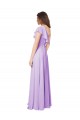 Soft Chiffon A-Line Long Sleeveless Lilac Bridesmaid Dress Barrie