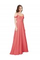 Soft Chiffon A-Line Long Sleeveless Desert Rose Low Back Bridesmaid Dress Barrie