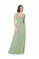 Soft Chiffon A-Line Long Sleeveless Open Back Formal Dress / Bridesmaid Dress Barrie