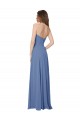 Soft Chiffon A-Line Long Sleeveless Open Back Front Slit Bridesmaid Dresses Barrie