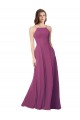 Soft Chiffon A-Line Long Sleeveless Wild Berry Open Back Bridesmaid Dress Barrie