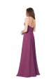 Soft Chiffon A-Line Long Sleeveless Wild Berry Open Back Bridesmaid Dress Barrie