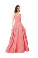 Soft Chiffon A-Line Long Sleeveless Criss Cross Open Back Bridesmaid Dress Barrie