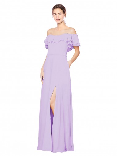Soft Chiffon A-Line Sleeveless Lilac Bridesmaid Dress Barrie