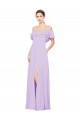 Soft Chiffon A-Line Sleeveless Lilac Bridesmaid Dress Barrie