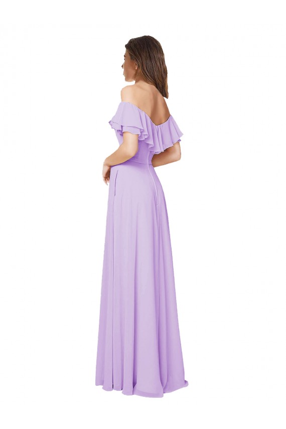 Soft Chiffon A-Line Sleeveless Lilac Bridesmaid Dress Barrie