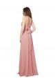 Soft Chiffon A-Line Long Sleeveless Criss Cross Open Back Bliss Pink Bridesmaid Dresses Barrie
