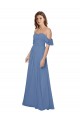 Soft Chiffon A-Line Long Flutter Sleeves Open Back Bridesmaid Dress Barrie